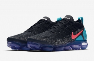 Nike Air Vapormax Flyknit 2 Férfi Futó Fekete / Meleg Ütés-fehér-poros Kaktusz