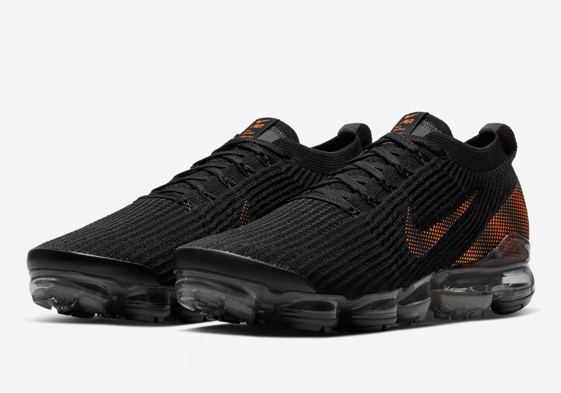 Nike Air Vapormax Flyknit 3 Férfi / Női Futó Fekete / Sötét Füstszürke / Teljes Narancs