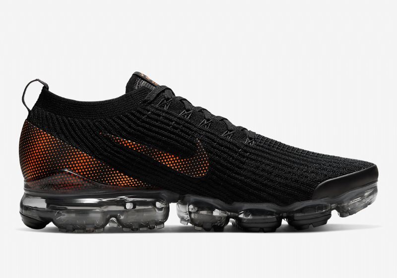 Nike Air Vapormax Flyknit 3 Férfi / Női Futó Fekete / Sötét Füstszürke / Teljes Narancs