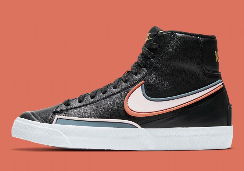 Nike Blazer Középső Férfi / Női Futó Fekete / Ózonkék / Gyógyító Narancs / Világos Sarki Rózsaszín