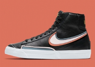 Nike Blazer Középső Férfi / Női Futó Fekete / Ózonkék / Gyógyító Narancs / Világos Sarki Rózsaszín