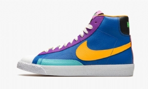 Nike Blazer Mid Multicolor Férfi / Női Futó Battle Kék / Aurora / Élénk Lila / Lézernarancs