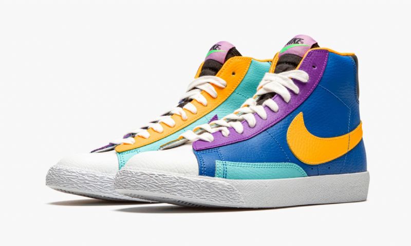 Nike Blazer Mid Multicolor Férfi / Női Futó Battle Kék / Aurora / Élénk Lila / Lézernarancs