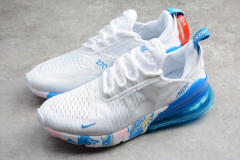 Nike Max 270 Graffiti Fehér Égszínkék Férfi / Női Futó / Kék