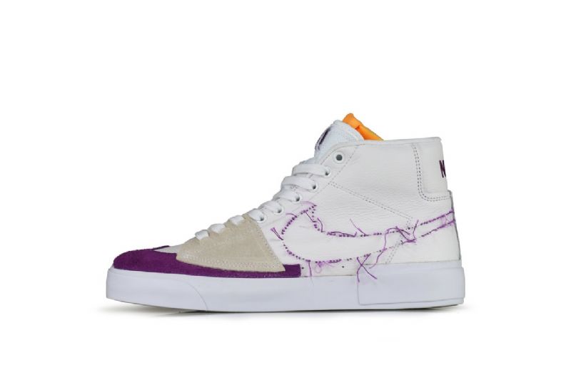 Nike Sb Blazer Mid Edge Férfi / Női Futó Fehér / Lila-arany