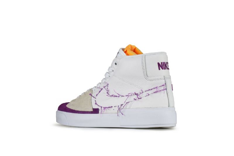 Nike Sb Blazer Mid Edge Férfi / Női Futó Fehér / Lila-arany