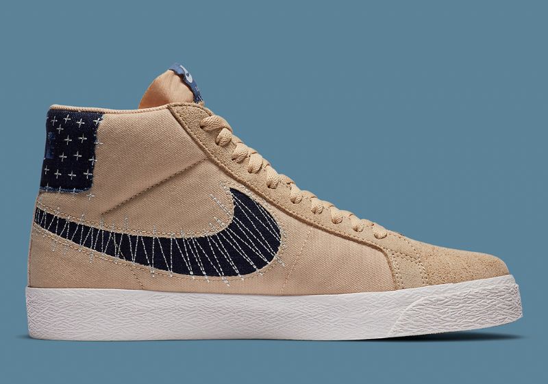 Nike Sb Zoom Blazer Mid Premium Férfi / Női Futó Szezám / Mystic Sötétkék-vitorla-gumi Világosbarna