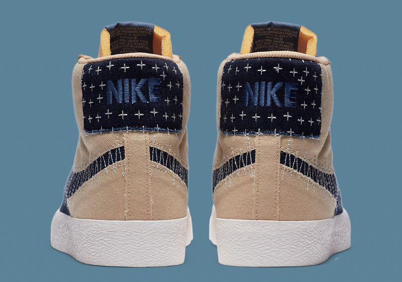 Nike Sb Zoom Blazer Mid Premium Férfi / Női Futó Szezám / Mystic Sötétkék-vitorla-gumi Világosbarna