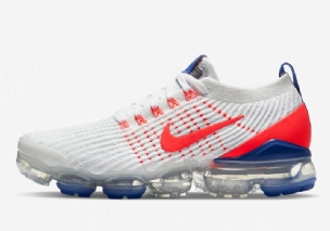 Nike Vapormax Flyknit 3 Férfi / Női Futó Fehér / Csillagászati Kék / Sötét Kén / Vaku Bíbor