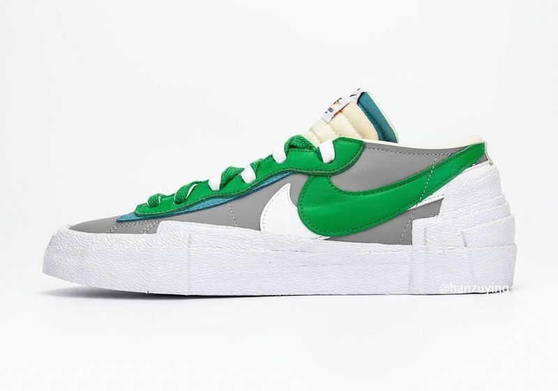 Sacai Nike Blazer Low Férfi / Női Futó Közepes Szürke / Klasszikus Zöld-fehér