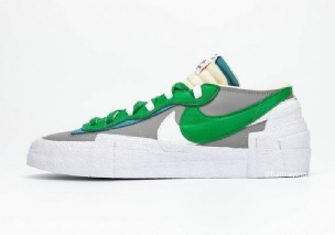 Sacai Nike Blazer Low Férfi / Női Futó Közepes Szürke / Klasszikus Zöld-fehér