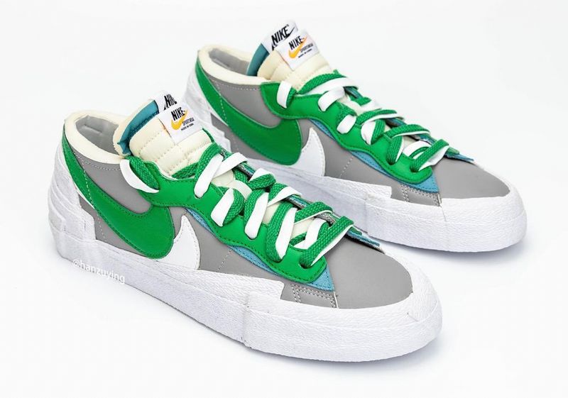 Sacai Nike Blazer Low Férfi / Női Futó Közepes Szürke / Klasszikus Zöld-fehér