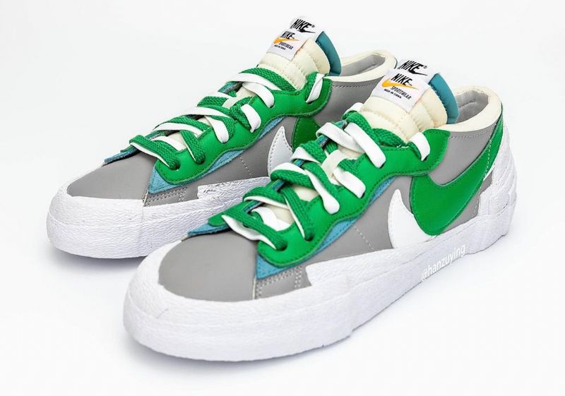 Sacai Nike Blazer Low Férfi / Női Futó Közepes Szürke / Klasszikus Zöld-fehér