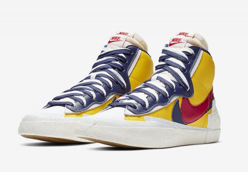 Sacai Nike Blazer Mid Maize Sötétkék Férfi / Női Futó Varsity Kukorica / Piros / Midnight