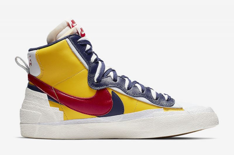 Sacai Nike Blazer Mid Maize Sötétkék Férfi / Női Futó Varsity Kukorica / Piros / Midnight