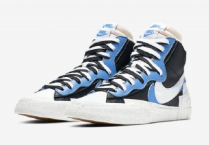 Sacai Nike Blézer Középső Férfi / Női Futó Fekete Kék