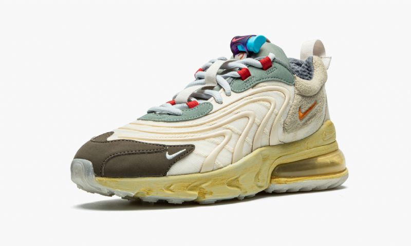 Travis Scott Nike Air Max 270 React Férfi / Női Futófény Krém / Starfish / Dark Haze