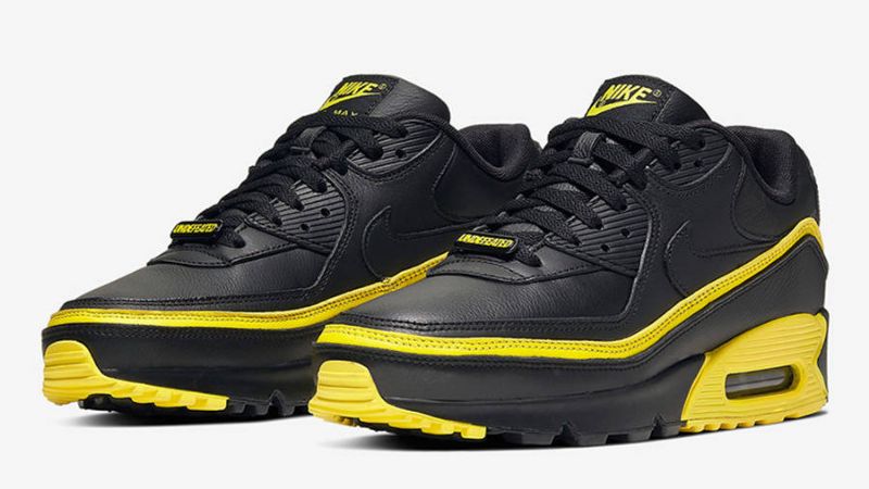 Veretlen Nike Air Max 90 Férfi Alkalmi Fekete / Opti Sárga